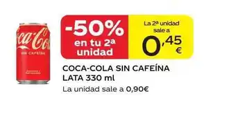 Supermercados MAS Coca-cola sin cafeina oferta