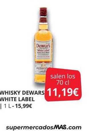 Supermercados MAS Whisky dewars white label oferta