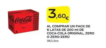 Supermercados MAS Coca cola original zero o zero zero oferta