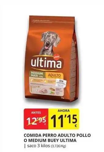 Supermercados MAS Comida perro adulto pollo o medium buey ultima oferta