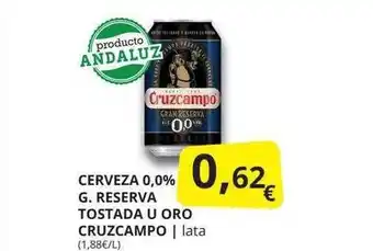 Supermercados MAS Cerveza 0.0% g reserva tostada u oro cruzcampo oferta