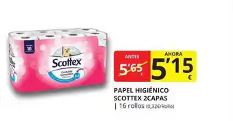 Supermercados MAS Papel higiénico scottex 2capas oferta