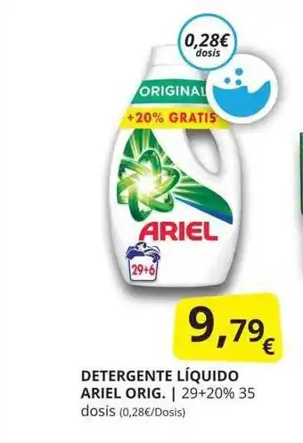 Supermercados MAS Detergente liquido ariel orig oferta