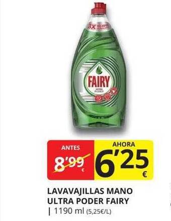 Supermercados MAS Lavavajillas mano ultra poder fairy oferta
