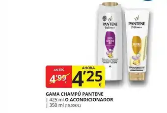 Supermercados MAS Gama champú pantene o condicionador oferta