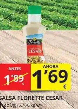 Supermercados MAS Salsa florette cesar oferta