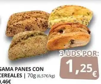 Supermercados MAS Gama panes con cereales oferta