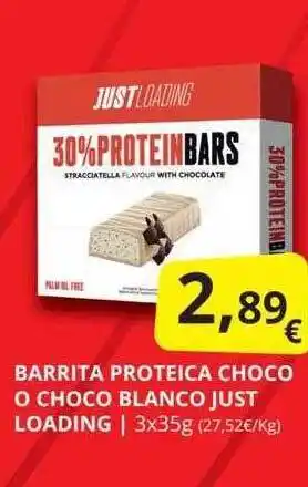 Supermercados MAS Barrita proteica choco o choco blanco just loading oferta