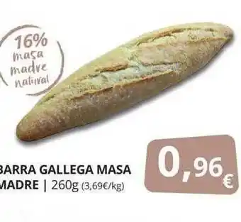 Supermercados MAS Barra gallega masa madre oferta