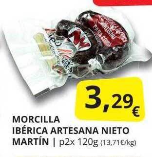 Supermercados MAS Morcilla ibérica artesana nieto martin oferta
