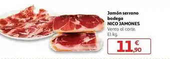 Alcampo Jamón serrano bodega nico jamones venta al corte. el kg oferta