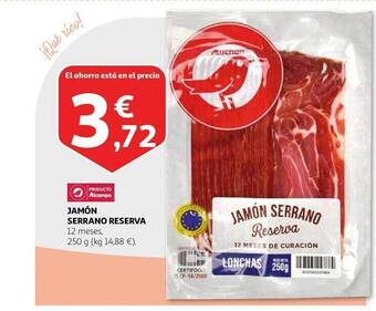 Alcampo Jamón serrano reserva 12 meses oferta