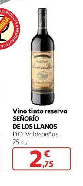 Alcampo Vino tinto reserva señorío de los llanos d.o. valdepenas oferta