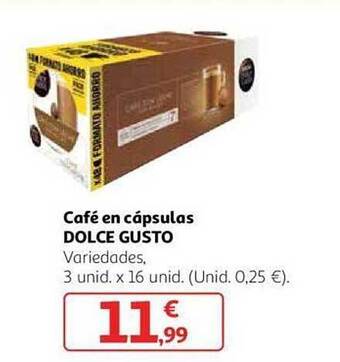 Alcampo Café en cápsulas dolce gusto variedades oferta