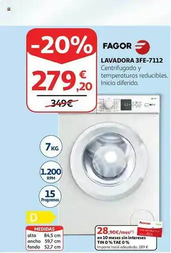 Alcampo Fagor lavadora 3fe-7112 oferta