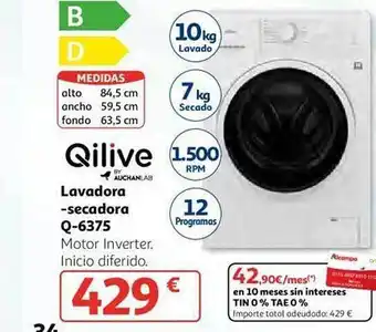 Alcampo Qilive by auchan ab lavadora-secadora q-6375 oferta
