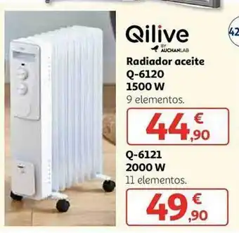 Alcampo Qilive by auchanlab radiador aceite q-6120 1500w q-6121 2000w oferta