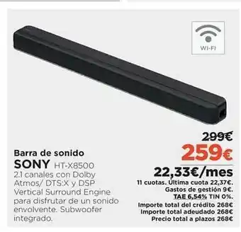 El Corte Inglés Barra de sonido sony ht-x8500 oferta