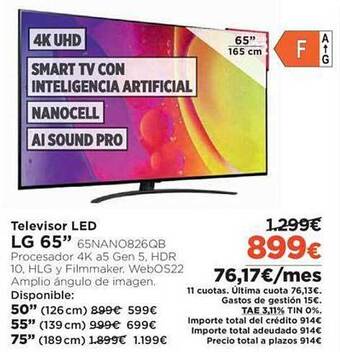 El Corte Inglés Televisor led lg 65 oferta