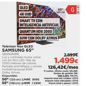 El Corte Inglés Televisor neo qled samsung 65 oferta