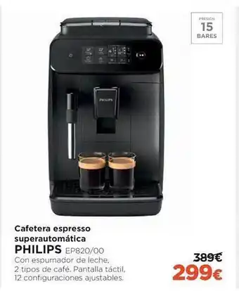 El Corte Inglés Cafetera espresso superautomatica philips ep820 00 oferta