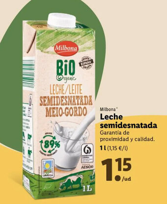 Lidl Leche Semidesnatada oferta