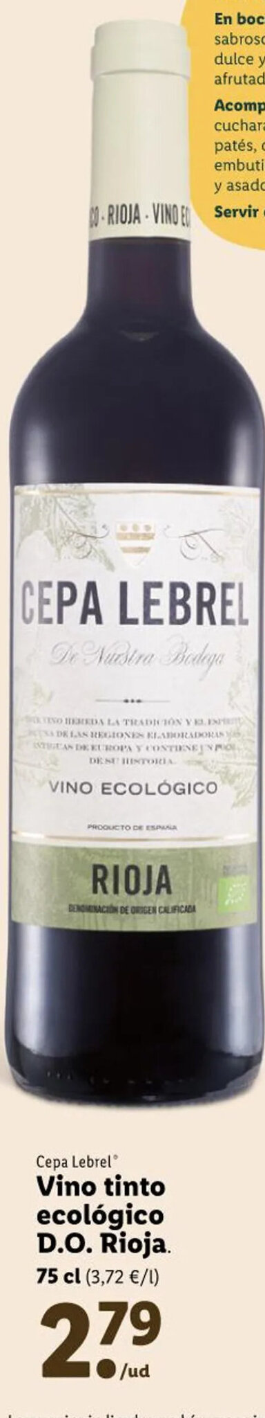 Lidl Vino Tonto Ecológico D.O Rioja oferta