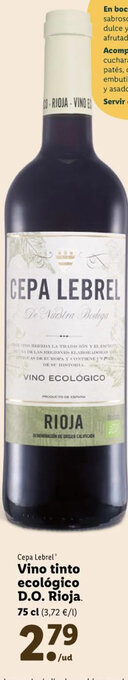 Lidl Vino Tonto Ecológico D.O Rioja oferta
