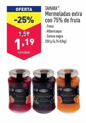 ALDI Mermeladas extra con 75% de frura tamara oferta