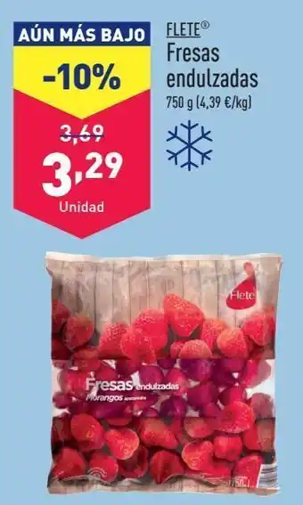 ALDI Fresas endulzadas flete oferta