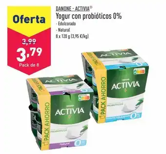 ALDI Yogur con probióticos 0% danone - activia oferta