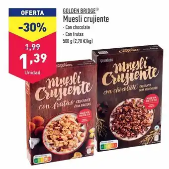 ALDI Muesli crujiente golden bridge oferta