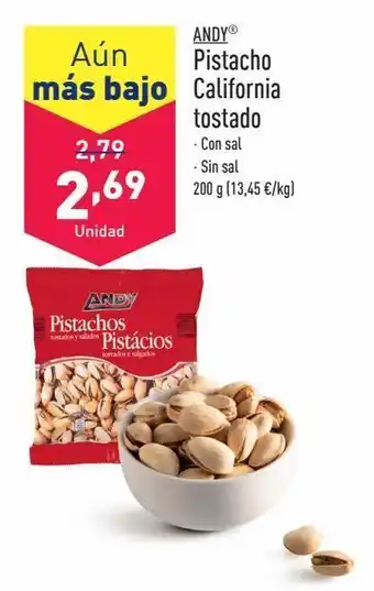 ALDI Pistacho california tostado andy oferta