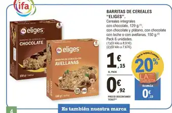 E.Leclerc Barritas De Cereales Eliges Cereales Integrales oferta