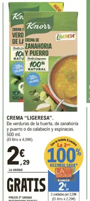 E.Leclerc Crema Ligeresa oferta