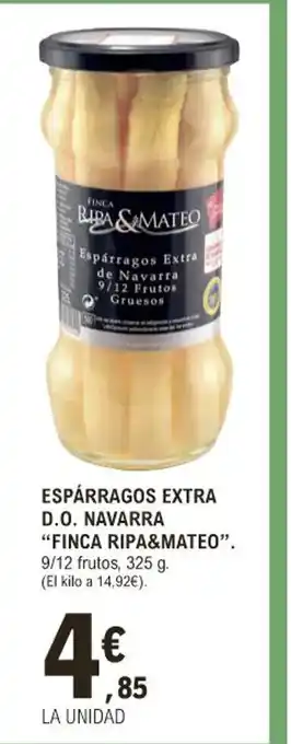 E.Leclerc Espárragos Extra D.O. Navarra Finca Ripa & Mateo oferta