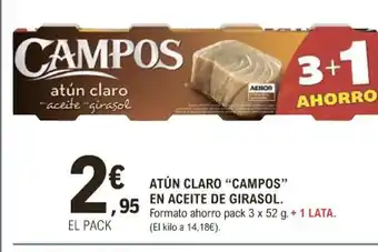 E.Leclerc Atún Claro Campos En Aceite de Girasol oferta
