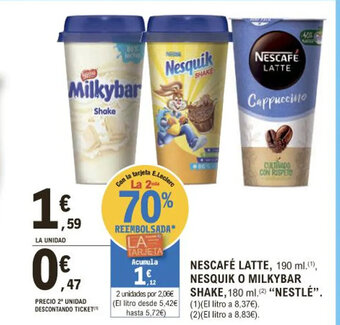 E.Leclerc Nescafé Latte, Nesquik o Milkybar Shake oferta
