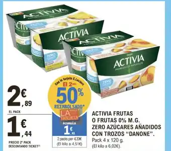 E.Leclerc Activia Frutas o Frutas 0% M.G. oferta