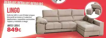 OKSofas Lingo sofa de 2.80m con chaise longue oferta
