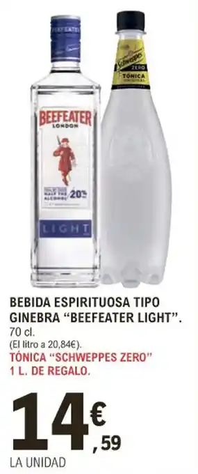 E.Leclerc Bebida Espirituosa Tipo Ginebra Beefeater Light oferta
