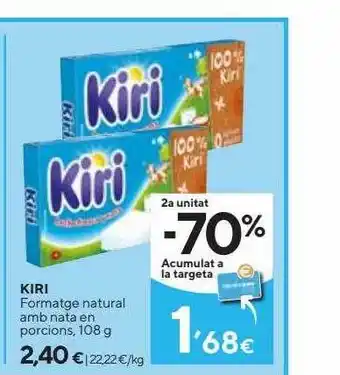 Caprabo Kiri formatge natural amb nata en porcions oferta