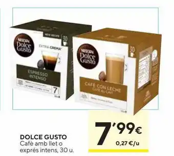 Caprabo Dolce gusto café amb llet o exprés intens oferta