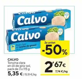 Caprabo 2a unitat -50% calvo tonyiana clara en oli de gira-sol oferta