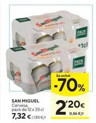 Caprabo 2a unitat -70% san miguel cervesa oferta
