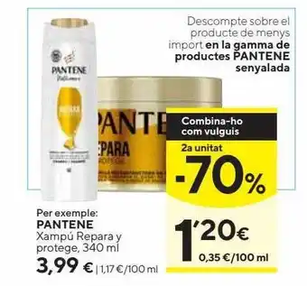 Caprabo 2a unitat -70% pantene xampú repara y protege oferta