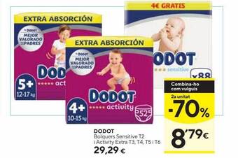 Caprabo 2a unitat -70% dodot bolquers sensitive t2 i activity extra t3, t4, t5 i t6 oferta