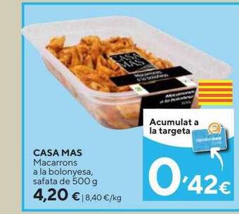 Caprabo Casa mas macarrons a la bolonyesa oferta