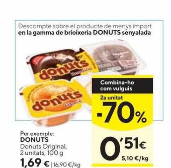 Caprabo 2a unitat -70% donuts donuts original oferta