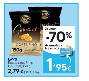 Caprabo Lay's patates xips fines gourmet oferta